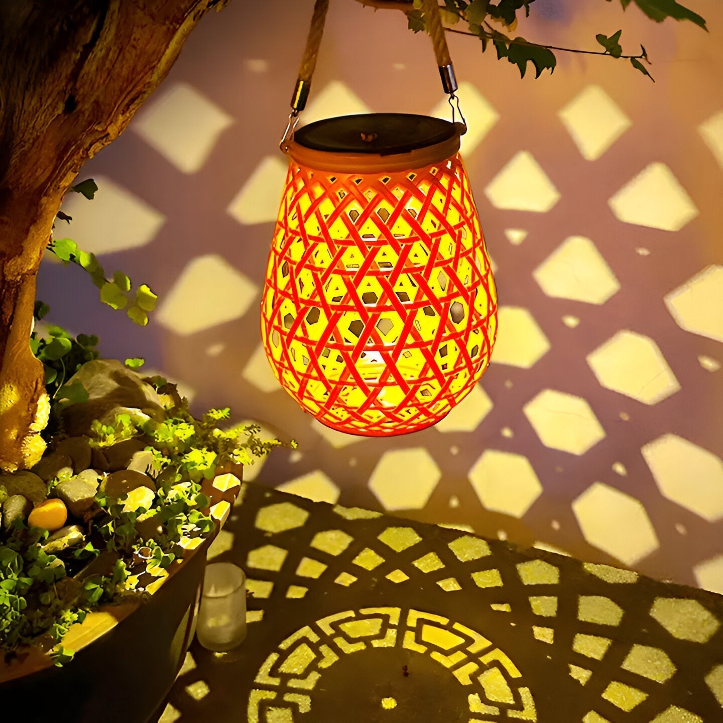 Solar-Outdoor-Laterne Rattanoptik | LED Warmweiß | Garten & Terrasse