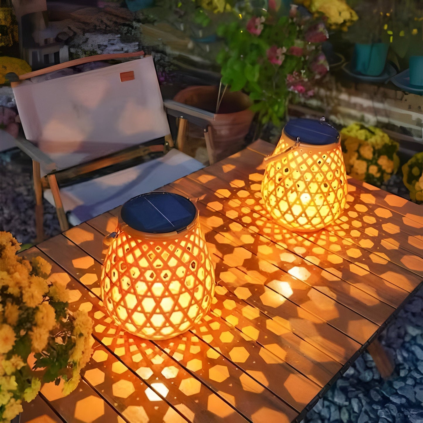 Solar-Outdoor-Laterne Rattanoptik | LED Warmweiß | Garten & Terrasse