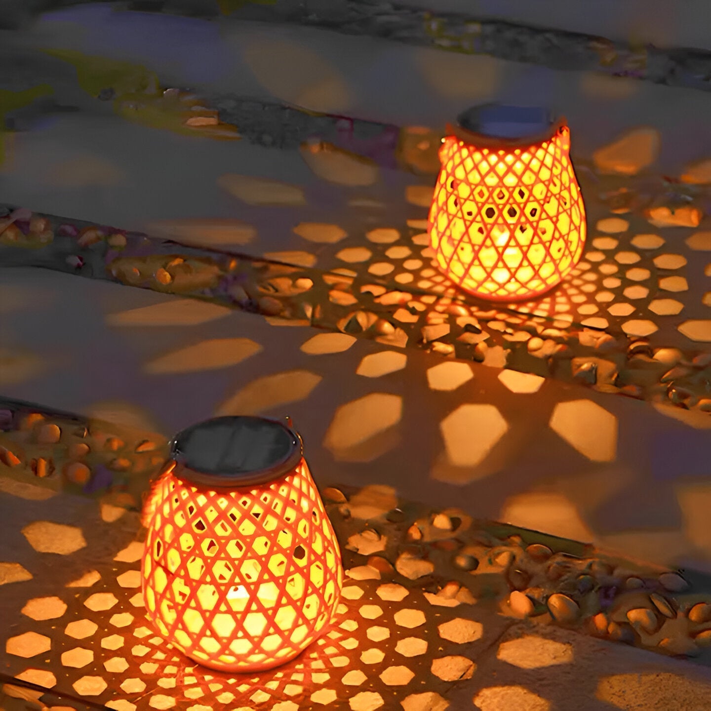 Solar-Outdoor-Laterne Rattanoptik | LED Warmweiß | Garten & Terrasse