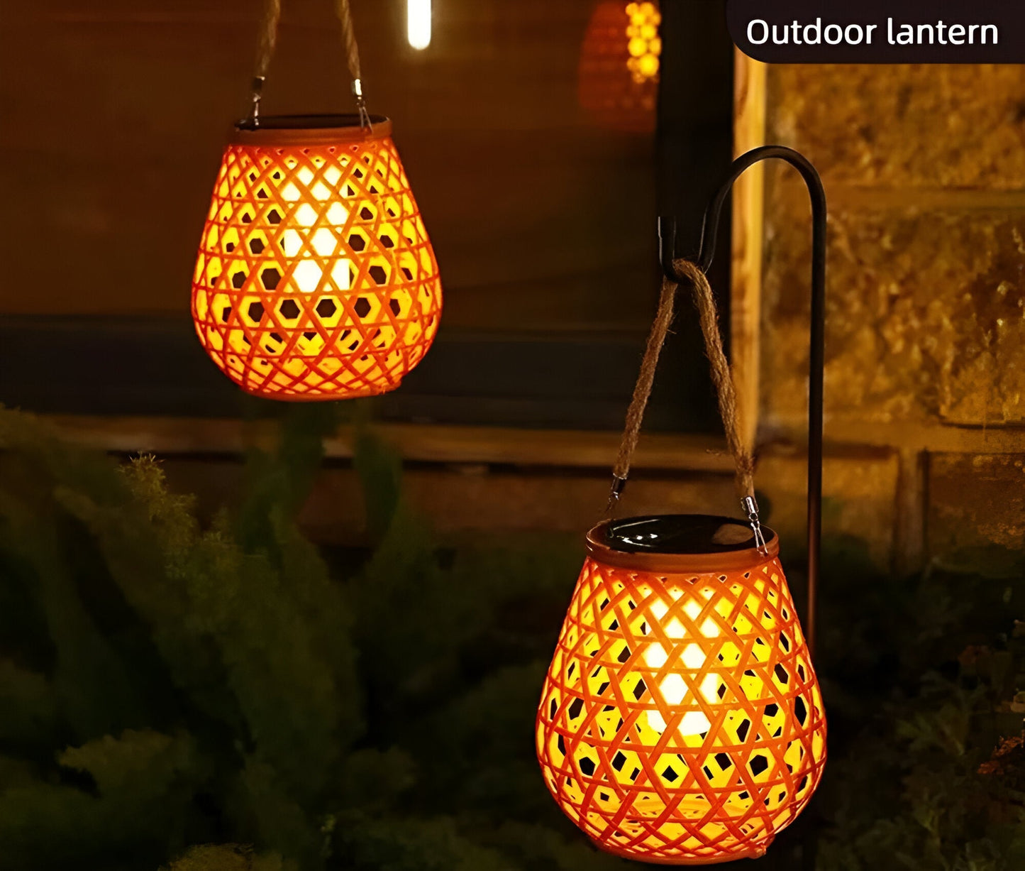 Solar-Outdoor-Laterne Rattanoptik | LED Warmweiß | Garten & Terrasse