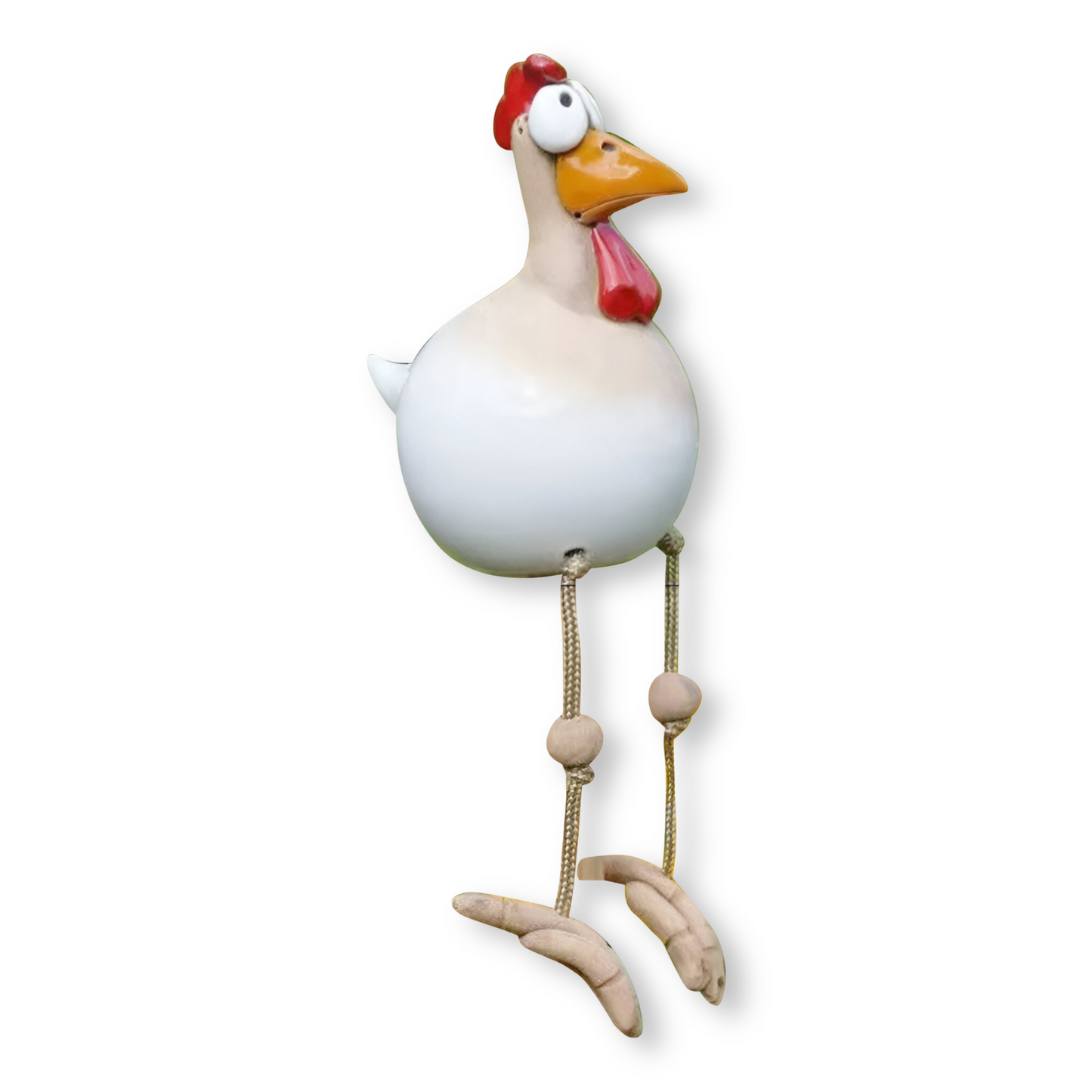 Gartenfigur Hahn aus Resin | Dekoration mit Hängebeinen | Garten & Balkon