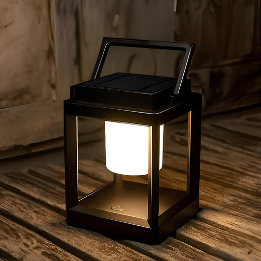 Solar-Outdoor-Laterne LED | Tragbar mit Griff | USB & Solar | IP44