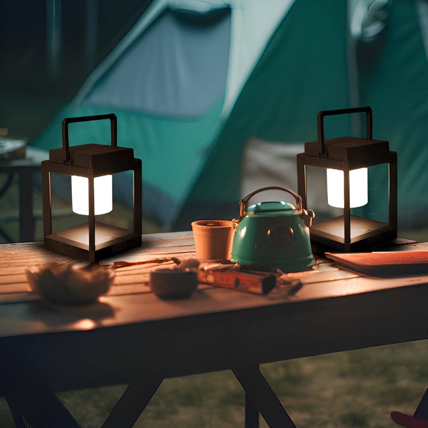 Solar-Outdoor-Laterne LED | Tragbar mit Griff | USB & Solar | IP44