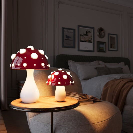 Tischlampe Pilzdesign | Dimmbar | Warmweiß | Kabelgebunden oder Kabellos