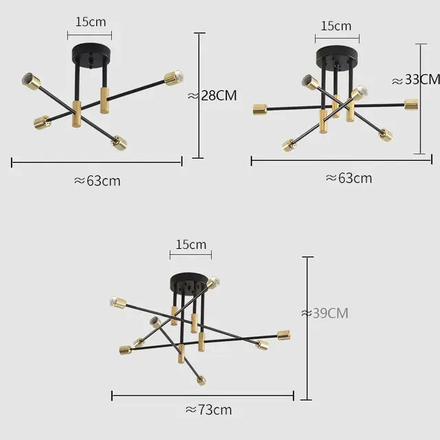 LED‑Deckenleuchte | Industrial Kreuzdesign | Schwarz | Wohnzimmer & Esszimmer