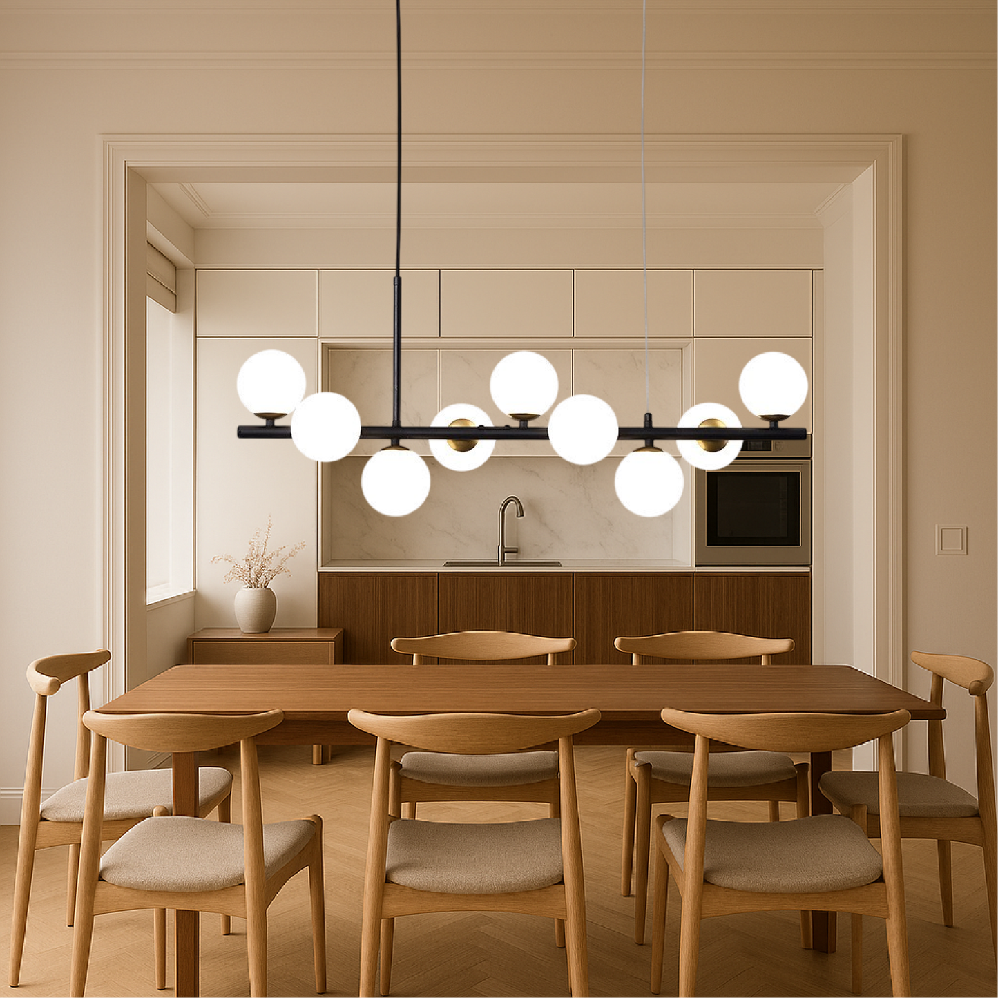 Pendelleuchte Linear Schwarz | LED | Modern | Warmweiß