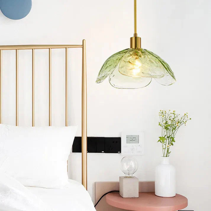 Glas-Pendelleuchte Blütenform | E27 LED | Modern & Elegant | Warmweiß