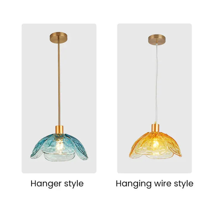 Glas-Pendelleuchte Blütenform | E27 LED | Modern & Elegant | Warmweiß