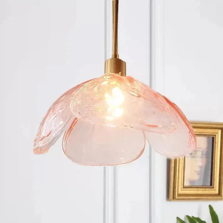Glas-Pendelleuchte Blütenform | E27 LED | Modern & Elegant | Warmweiß