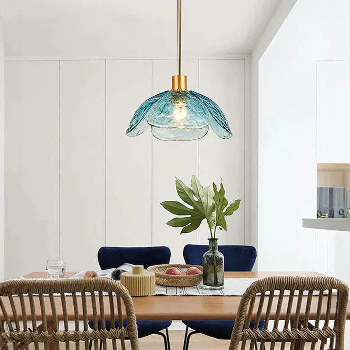 Glas-Pendelleuchte Blütenform | E27 LED | Modern & Elegant | Warmweiß