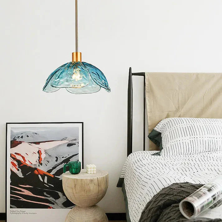Glas-Pendelleuchte Blütenform | E27 LED | Modern & Elegant | Warmweiß