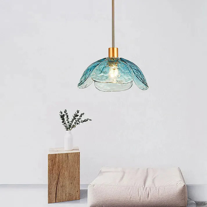 Glas-Pendelleuchte Blütenform | E27 LED | Modern & Elegant | Warmweiß