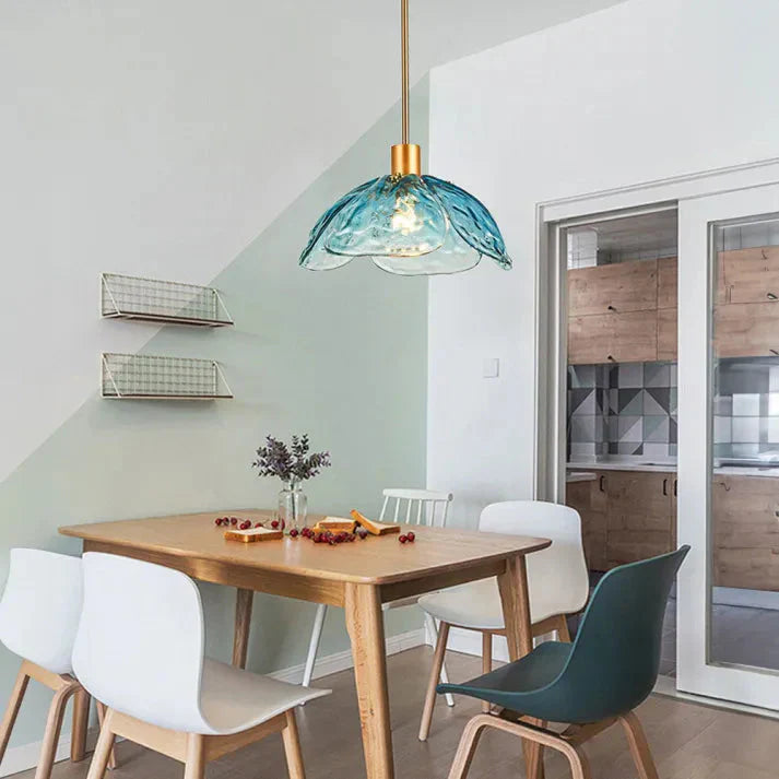 Glas-Pendelleuchte Blütenform | E27 LED | Modern & Elegant | Warmweiß
