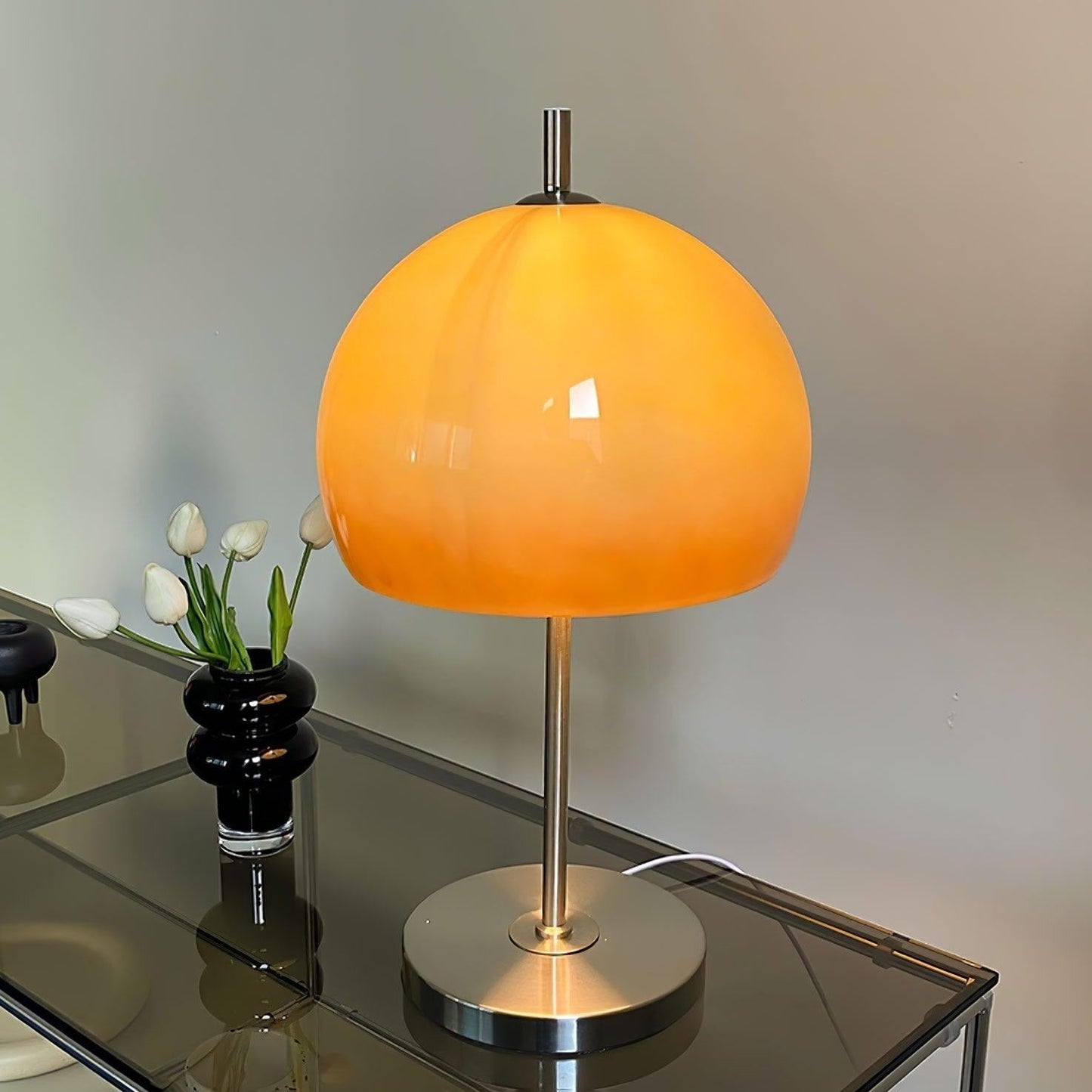 Tischlampe Pilz-Design | Bauhaus-Stil | E27 LED-Licht | Warmweiß