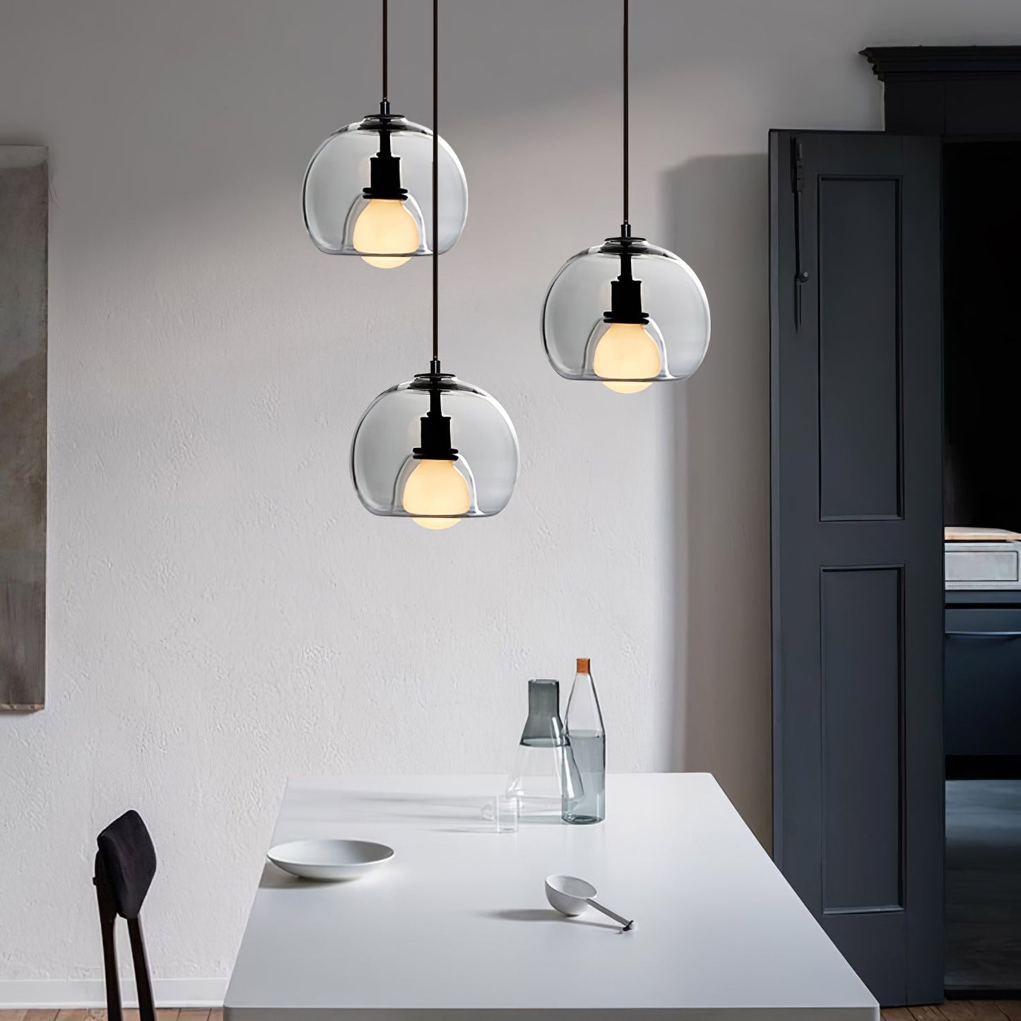Glas-Pendelleuchte Minimalistisch | E26/E27 LED | Verstellbares Kabel | Modern