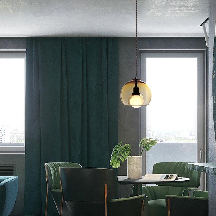 Glas-Pendelleuchte Minimalistisch | E26/E27 LED | Verstellbares Kabel | Modern