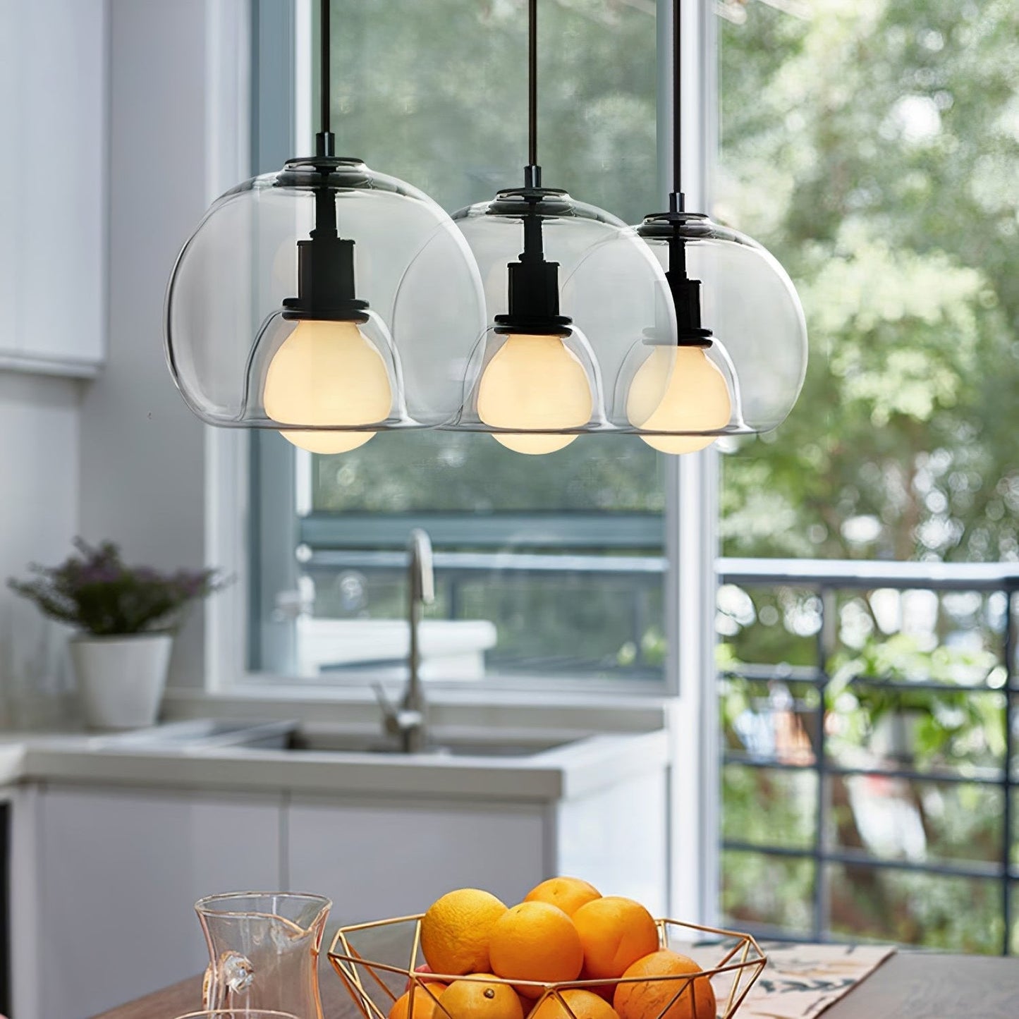 Glas-Pendelleuchte Minimalistisch | E26/E27 LED | Verstellbares Kabel | Modern