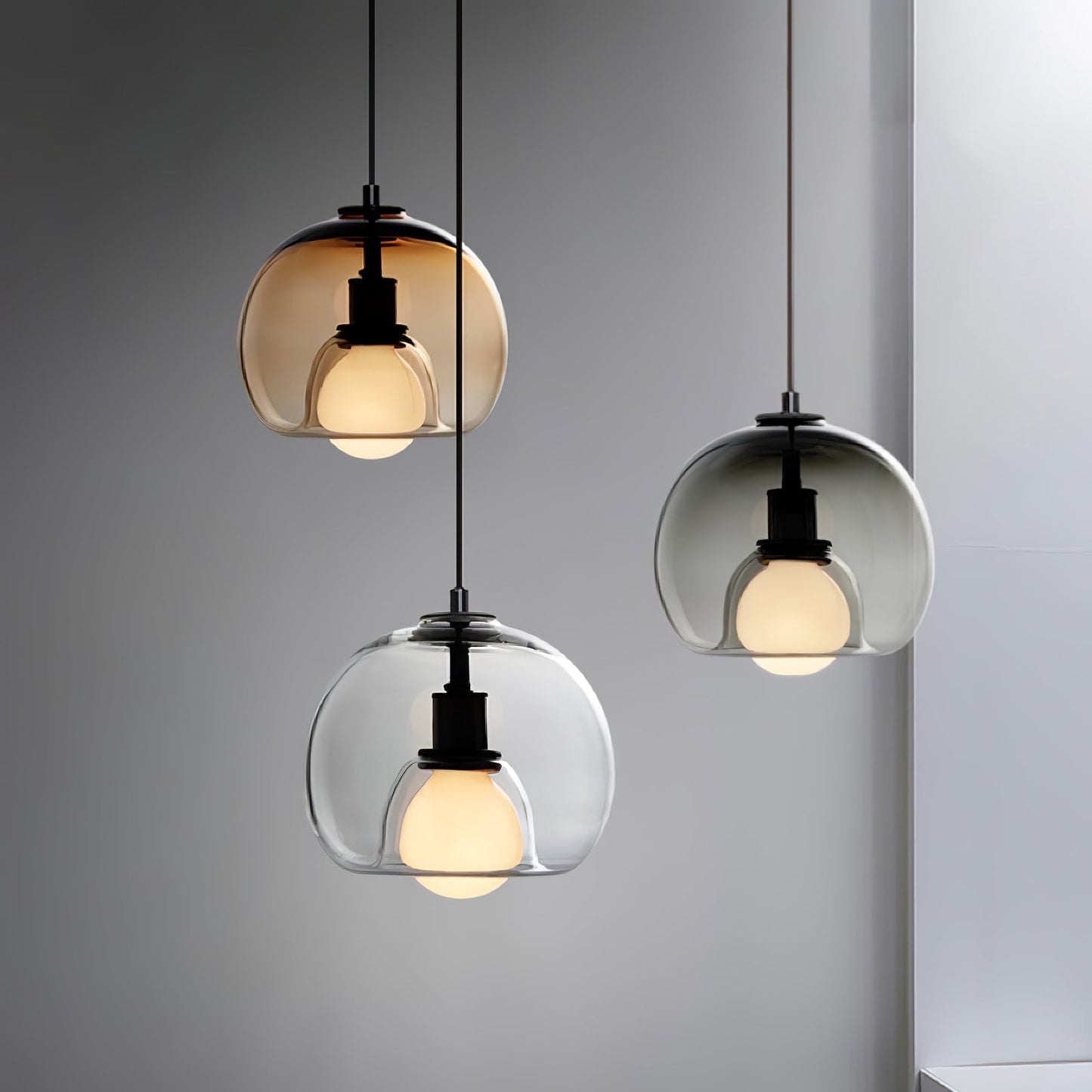 Glas-Pendelleuchte Minimalistisch | E26/E27 LED | Verstellbares Kabel | Modern