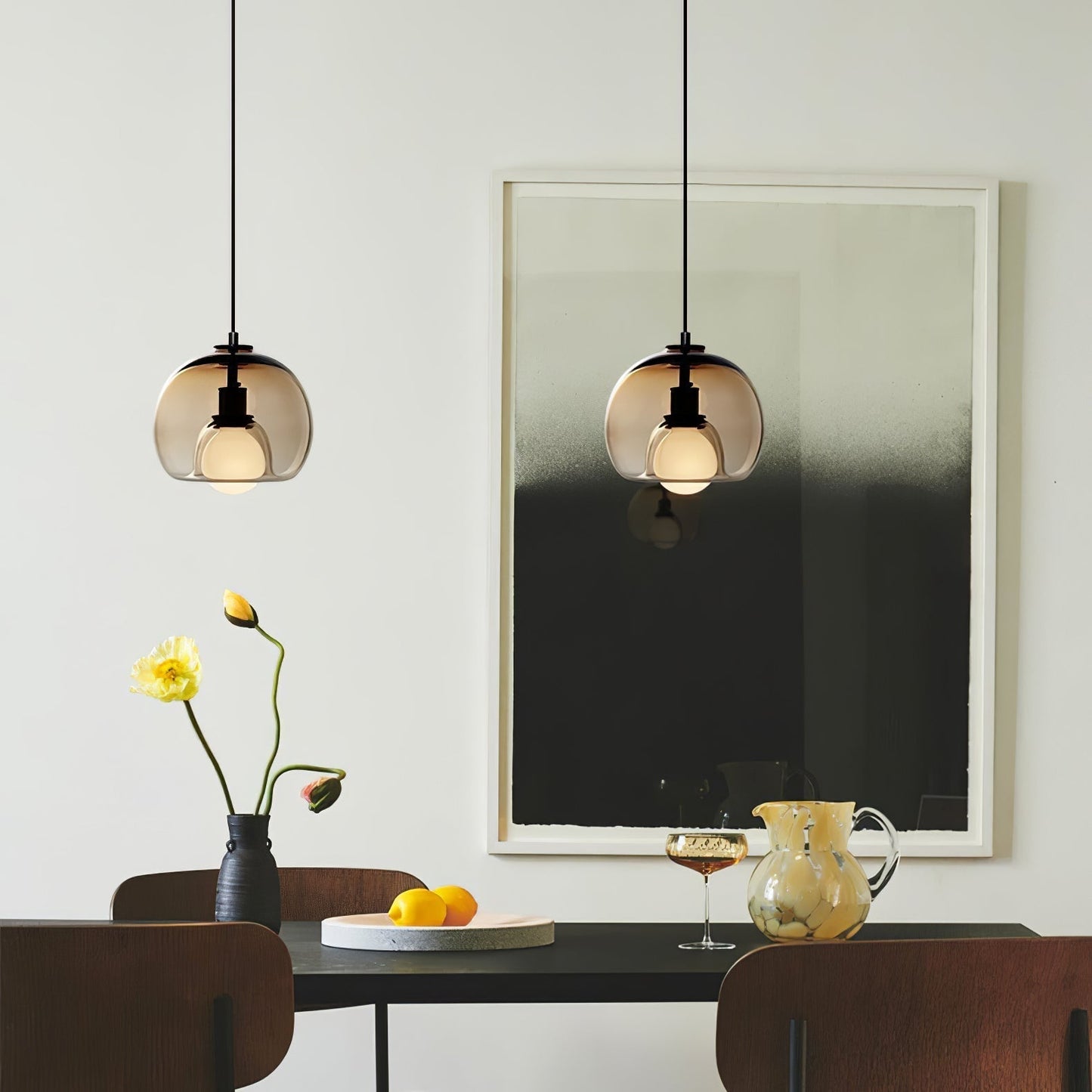 Glas-Pendelleuchte Minimalistisch | E26/E27 LED | Verstellbares Kabel | Modern