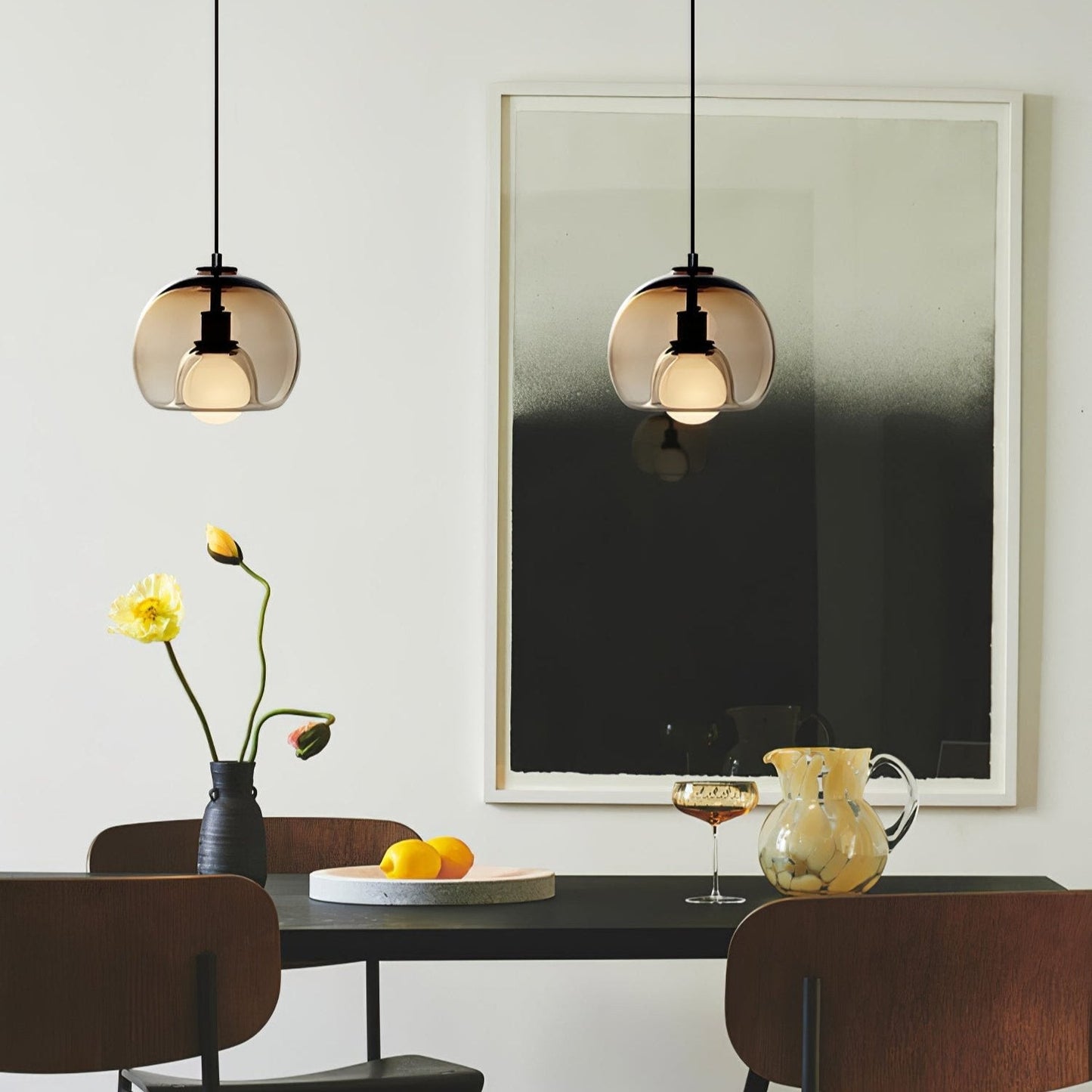 Glas-Pendelleuchte Minimalistisch | E26/E27 LED | Verstellbares Kabel | Modern