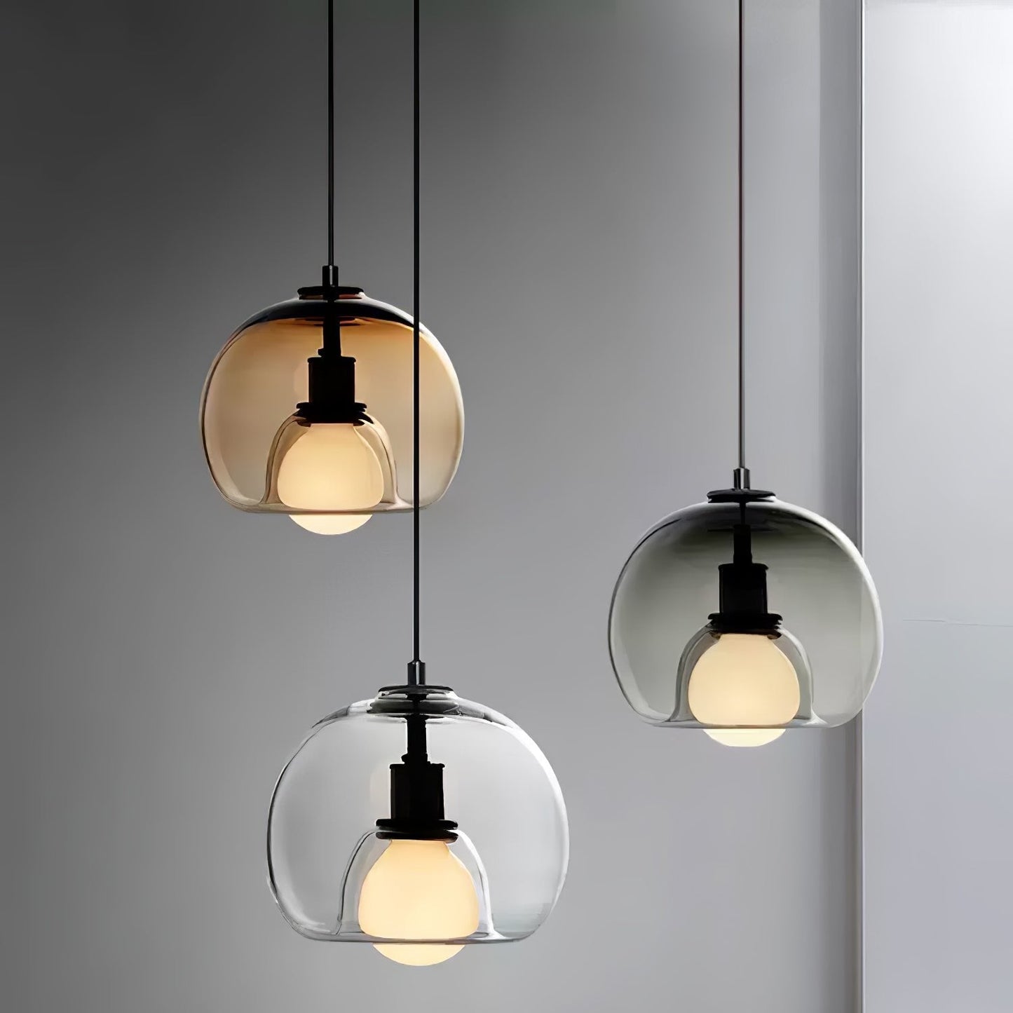 Glas-Pendelleuchte Minimalistisch | E26/E27 LED | Verstellbares Kabel | Modern