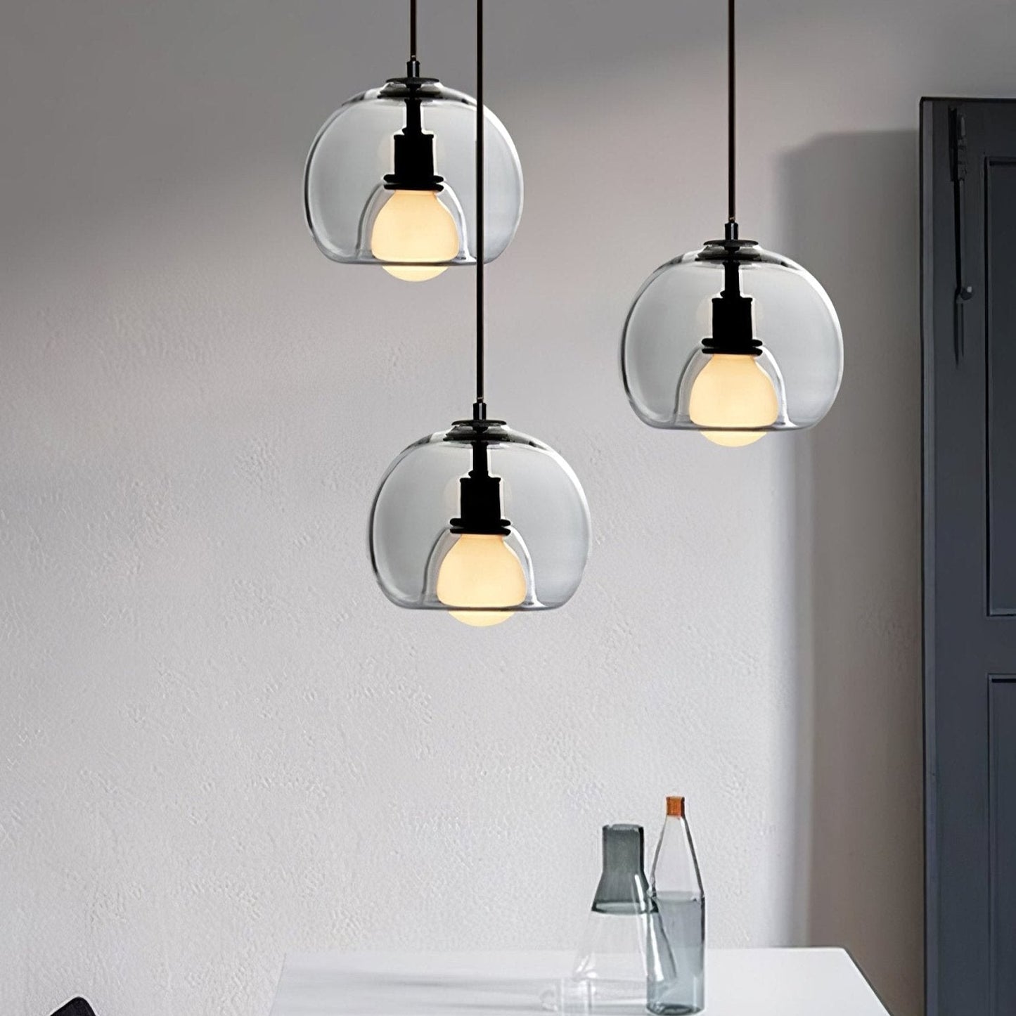 Glas-Pendelleuchte Minimalistisch | E26/E27 LED | Verstellbares Kabel | Modern