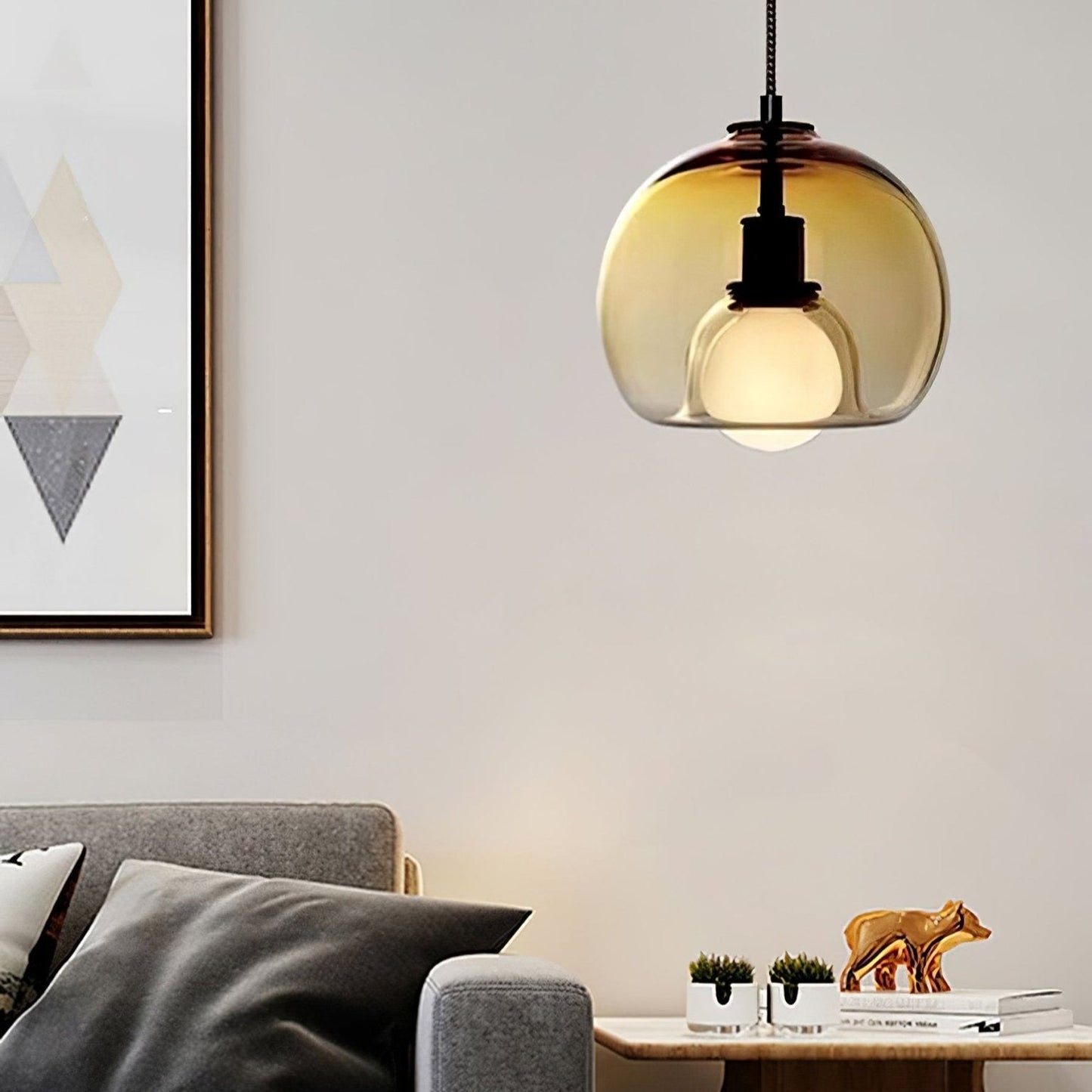 Glas-Pendelleuchte Minimalistisch | E26/E27 LED | Verstellbares Kabel | Modern