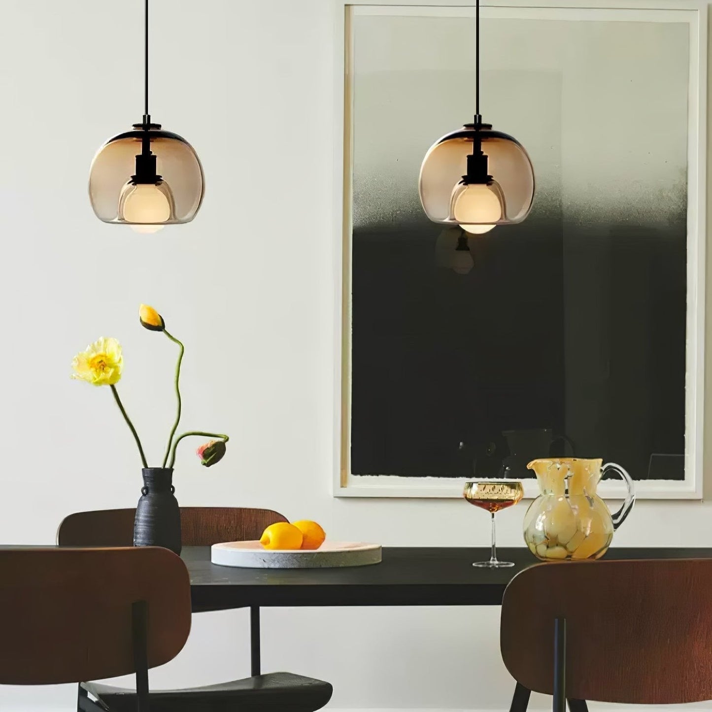 Glas-Pendelleuchte Minimalistisch | E26/E27 LED | Verstellbares Kabel | Modern