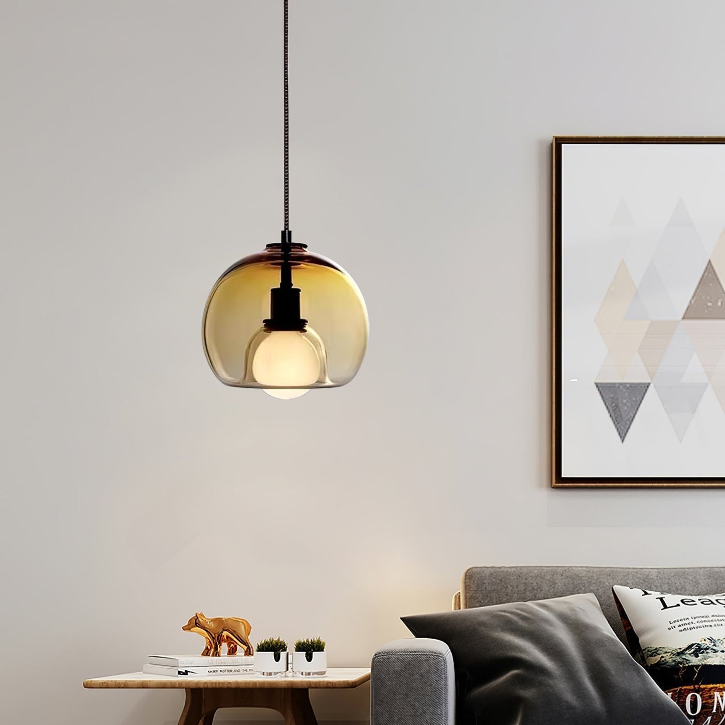 Glas-Pendelleuchte Minimalistisch | E26/E27 LED | Verstellbares Kabel | Modern