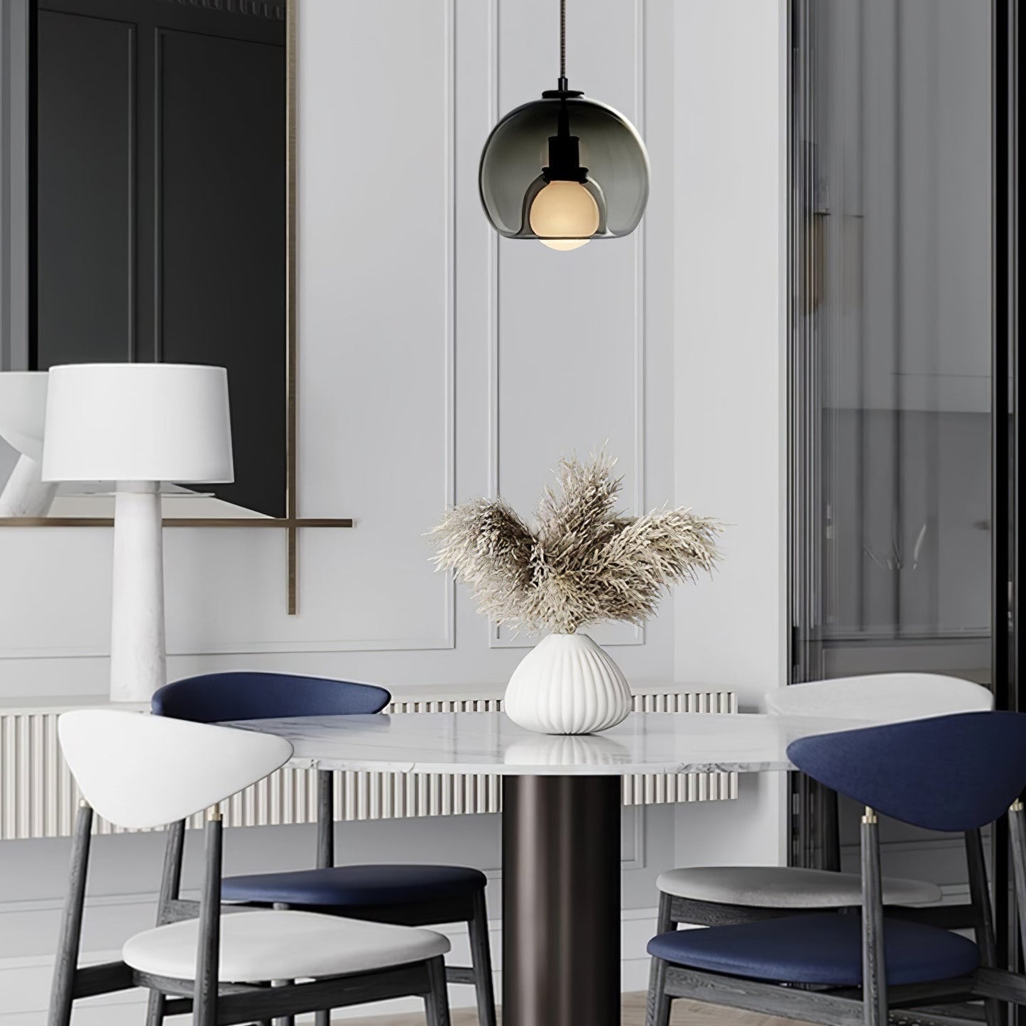 Glas-Pendelleuchte Minimalistisch | E26/E27 LED | Verstellbares Kabel | Modern