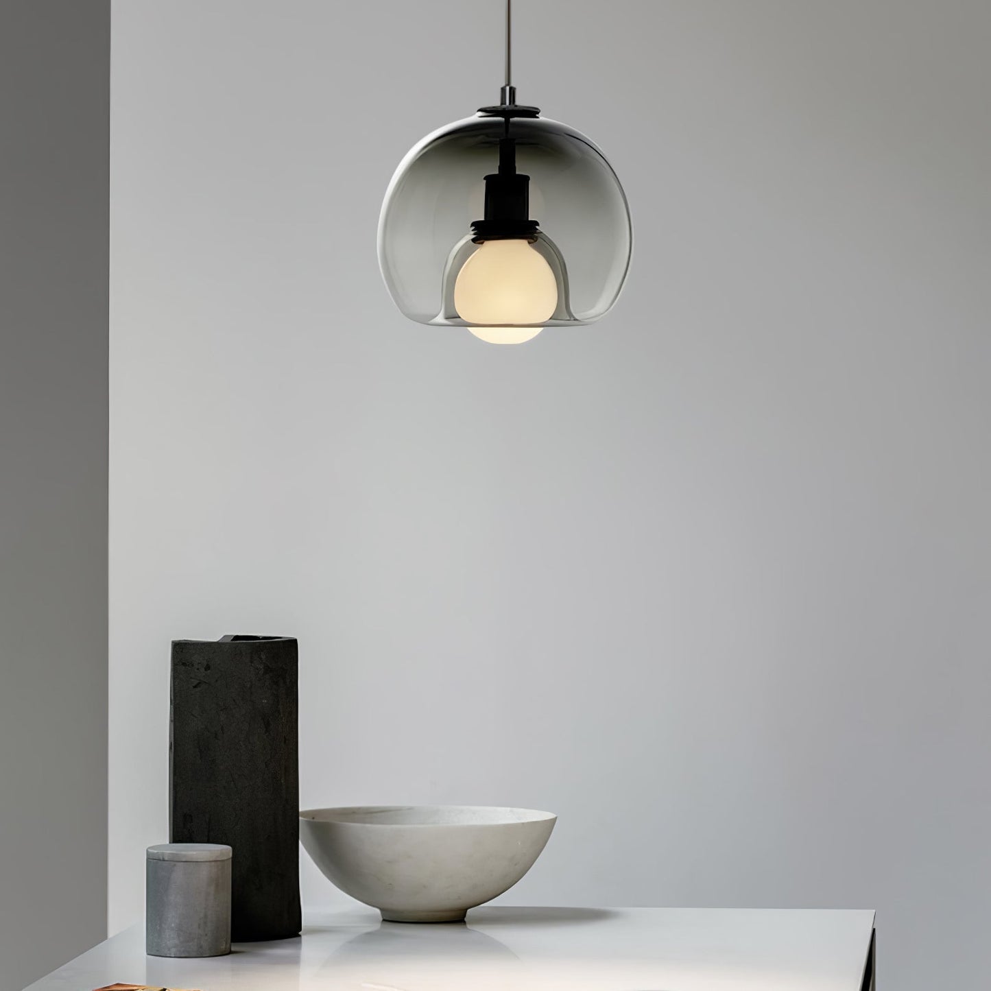 Glas-Pendelleuchte Minimalistisch | E26/E27 LED | Verstellbares Kabel | Modern