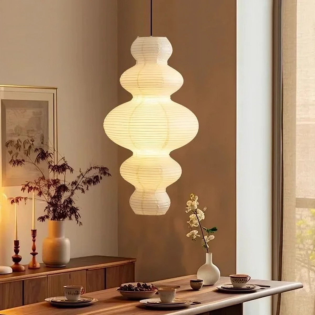 Pendelleuchte Reispapier Wolkenform | E27 | Warmweiß | Modern