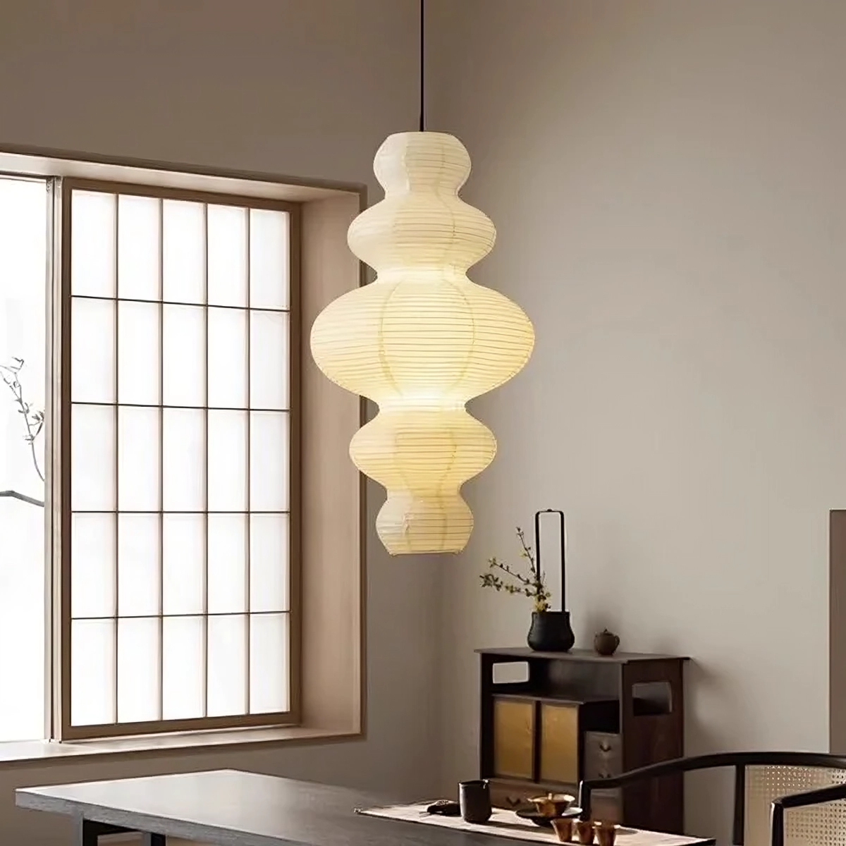 Pendelleuchte Reispapier Wolkenform | E27 | Warmweiß | Modern