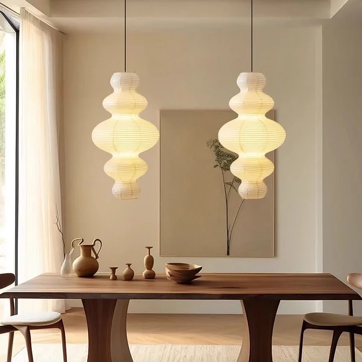 Pendelleuchte Reispapier Wolkenform | E27 | Warmweiß | Modern