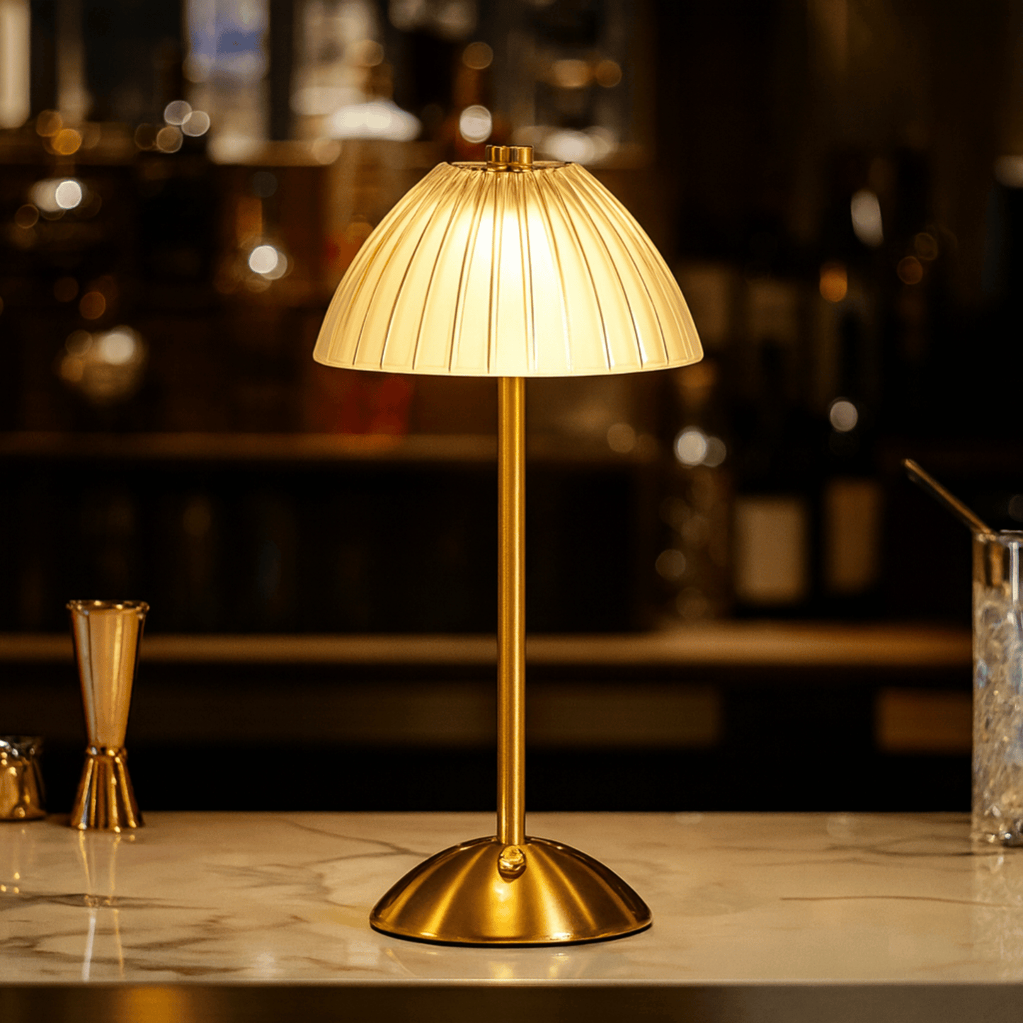 LED-Tischlampe Gold | Wiederaufladbar | Modern | Indoor