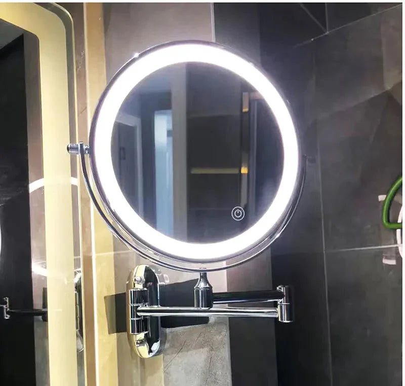LED-Kosmetikspiegel | Vergrößerung | Wiederaufladbar | Schwarzes Design
