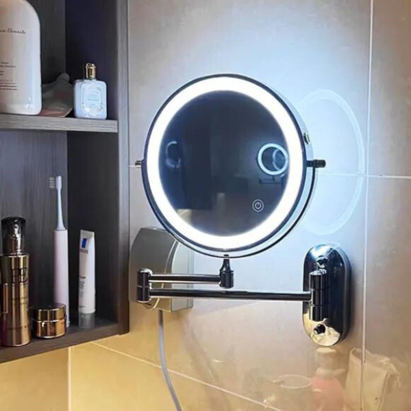 LED-Kosmetikspiegel | Vergrößerung | Wiederaufladbar | Schwarzes Design