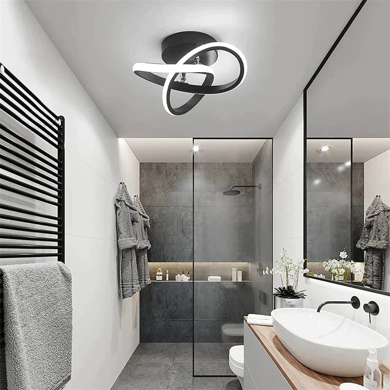 Moderne LED-Deckenleuchte | Schwarz & Weiß | Warmweiß / Kaltweiß | Wohnzimmer & Flur