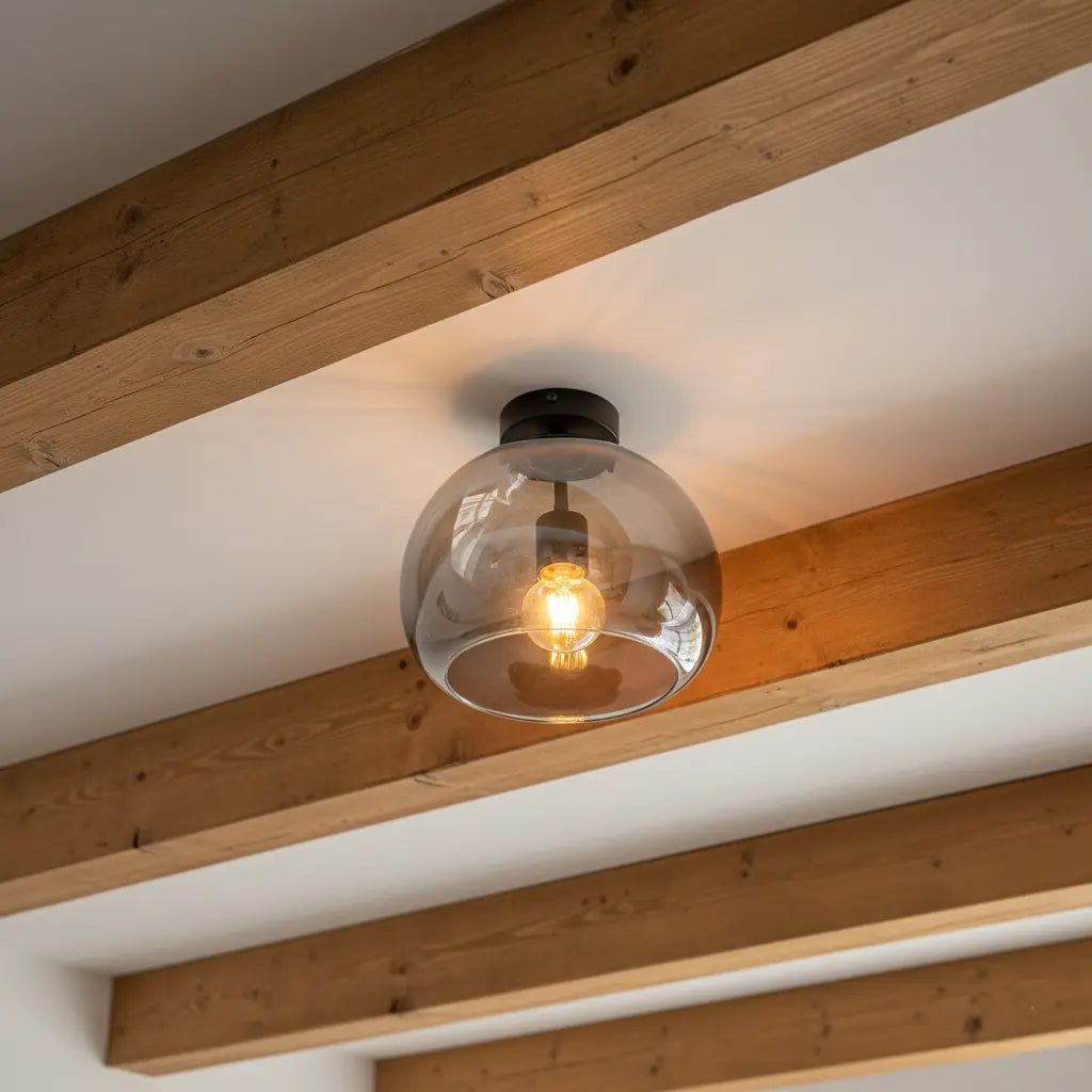 Deckenleuchte | Glas & Industrial | Gold & Schwarz | Wohnzimmer & Esszimmer
