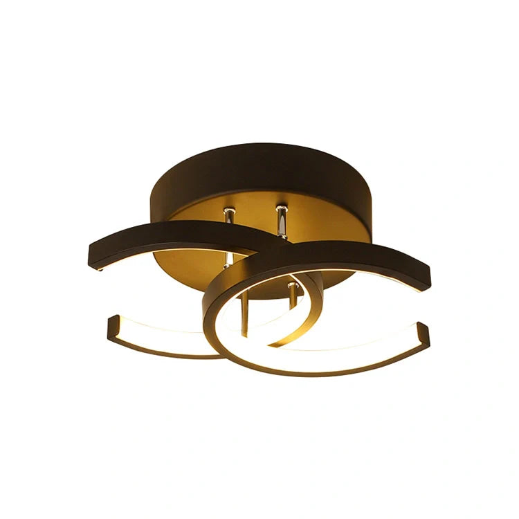 Moderne LED-Deckenleuchte | Schwarz & Gold | Wohnzimmer & Esszimmer