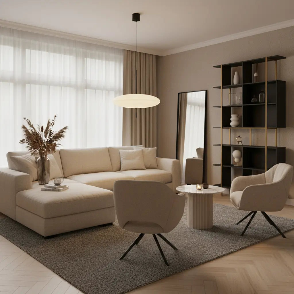 Ovale Pendelleuchte | Modernes Design | Höhenverstellbar | Wohnzimmer & Esszimmer