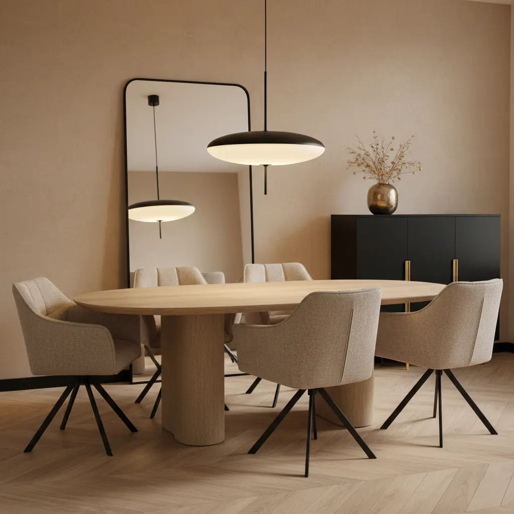 Ovale Pendelleuchte | Modernes Design | Höhenverstellbar | Wohnzimmer & Esszimmer