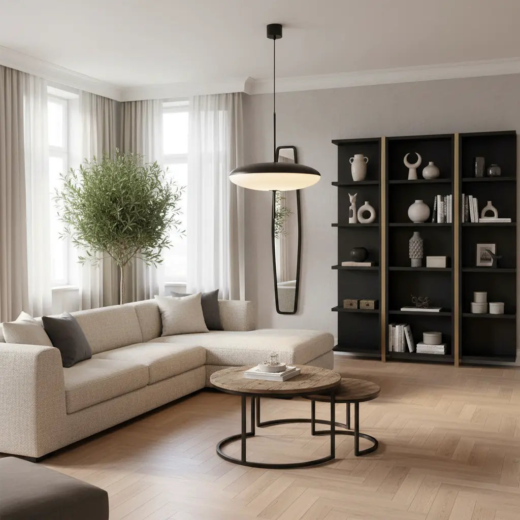 Ovale Pendelleuchte | Modernes Design | Höhenverstellbar | Wohnzimmer & Esszimmer