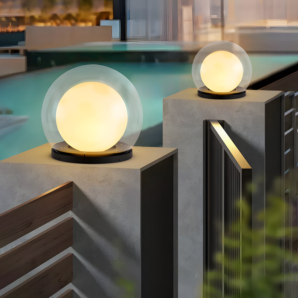 LED-Pfostenleuchte Kugel | Edelstahl | E27 | IP65 | Außen