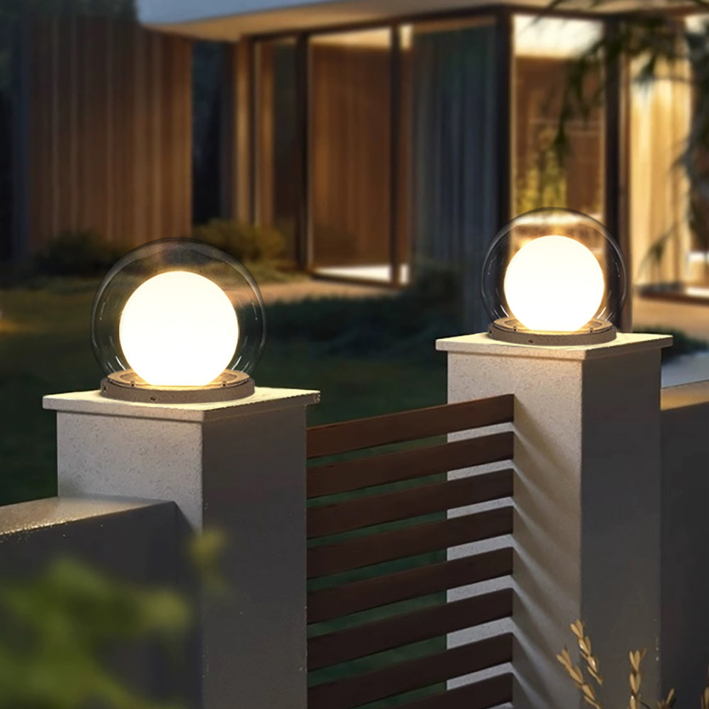 LED-Pfostenleuchte Kugel | Edelstahl | E27 | IP65 | Außen