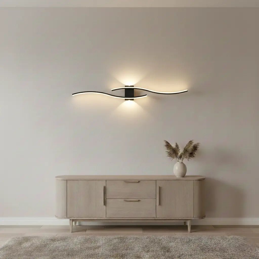Moderne LED‑Wandleuchte | Doppelte Beleuchtung | Metall | Wohnzimmer & Esszimmer