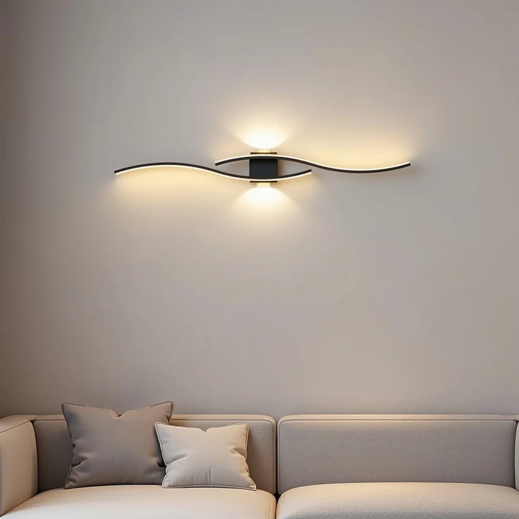 Moderne LED‑Wandleuchte | Doppelte Beleuchtung | Metall | Wohnzimmer & Esszimmer