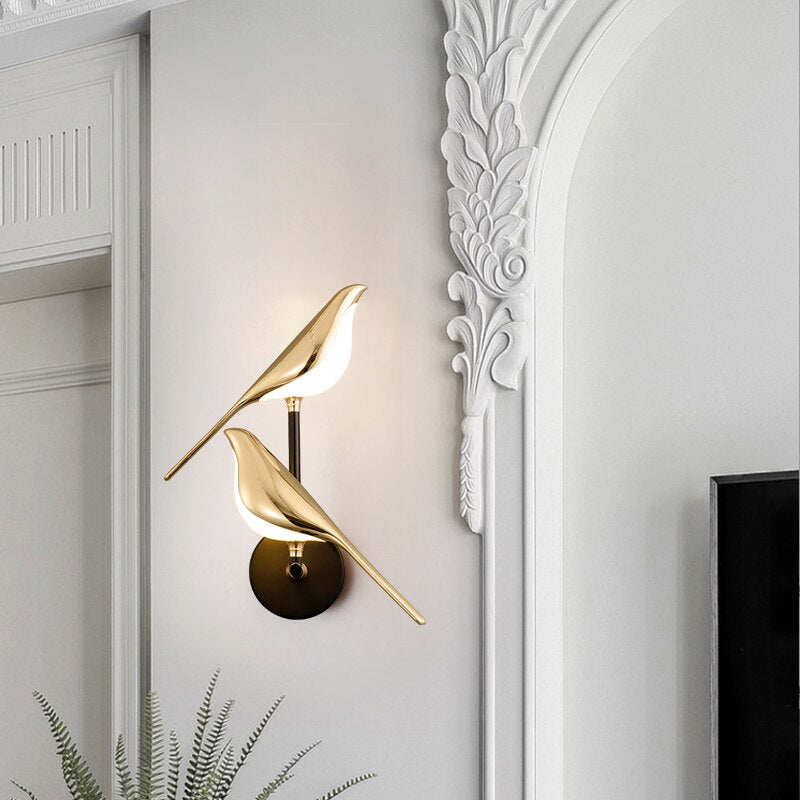 Wandleuchte | Modernes Design | Vogel-Form | LED Akzentbeleuchtung