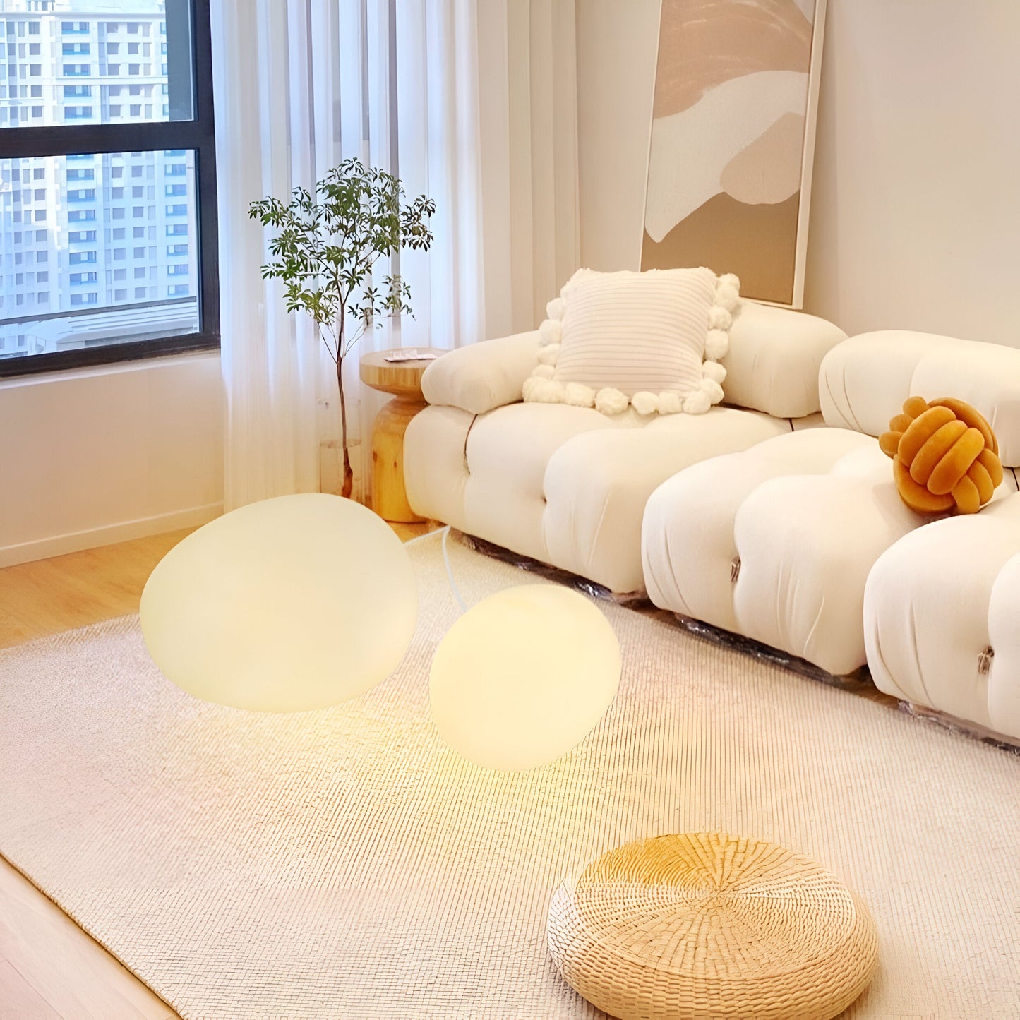 LED-Tischlampe | Stein-Form | 3-Farben-Licht | Nordisch & Minimalistisch