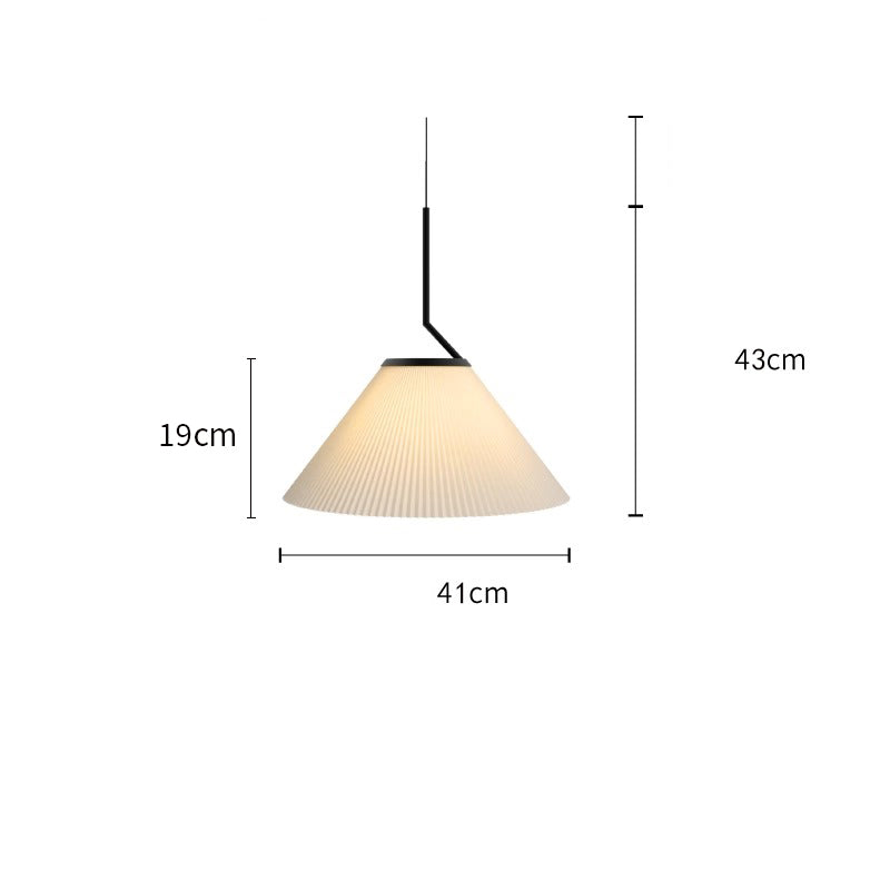 Nordische Pendelleuchte Plissee | Stoffschirm Creme | E27 LED | Skandinavischer Stil